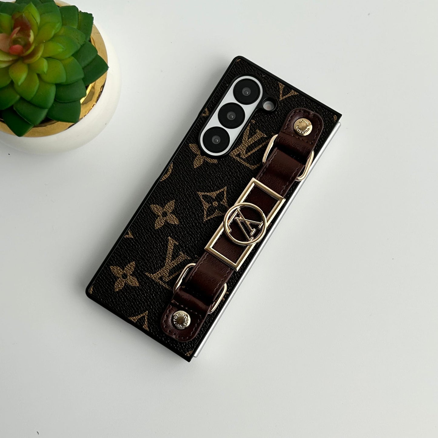 Luxury Strap Leather Case for Z Fold