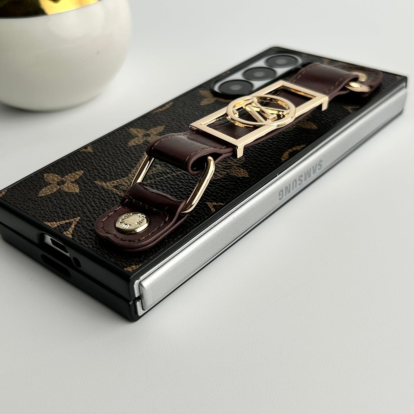 Luxury Strap Leather Case for Z Fold