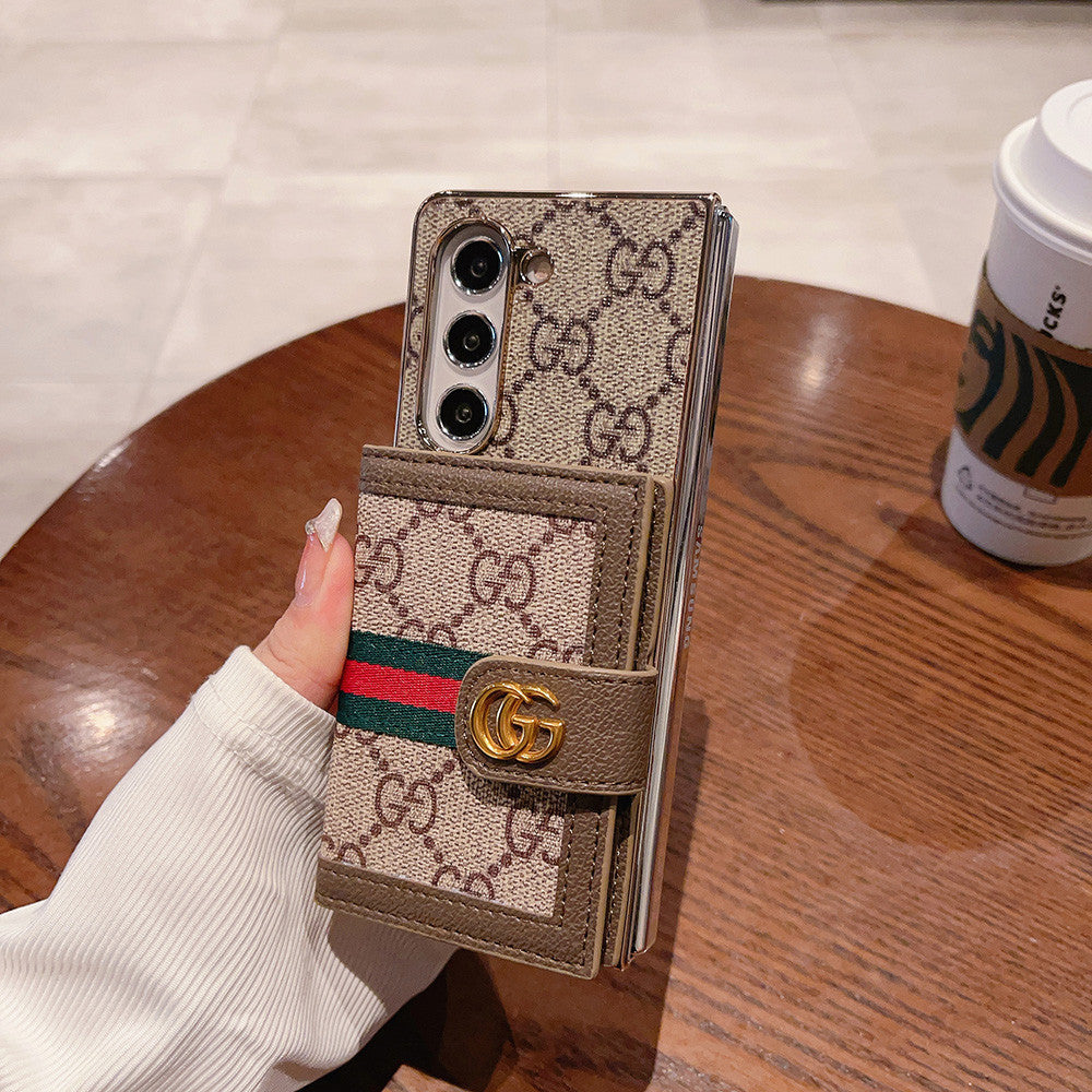 Beige Luxury Fold Wallet Case