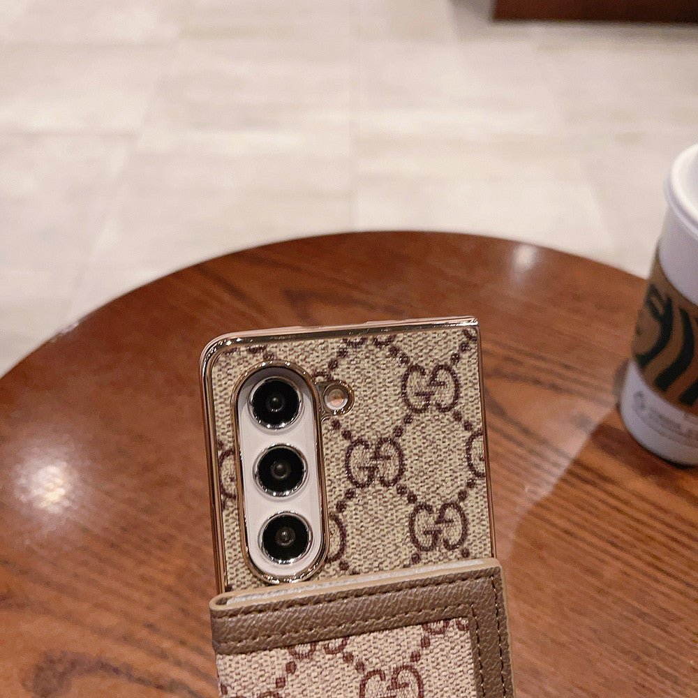 Beige Luxury Fold Wallet Case