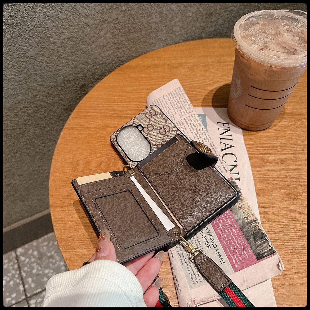 Beige Luxury Fold Wallet Case