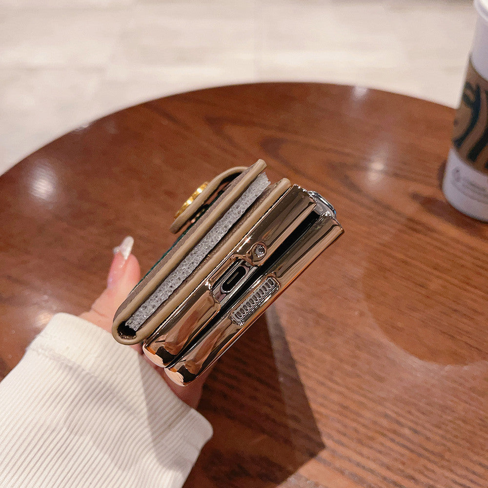 Beige Luxury Fold Wallet Case