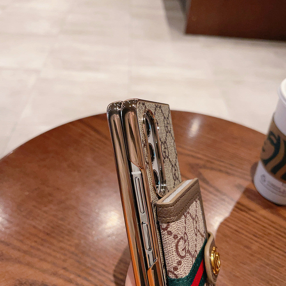 Beige Luxury Fold Wallet Case