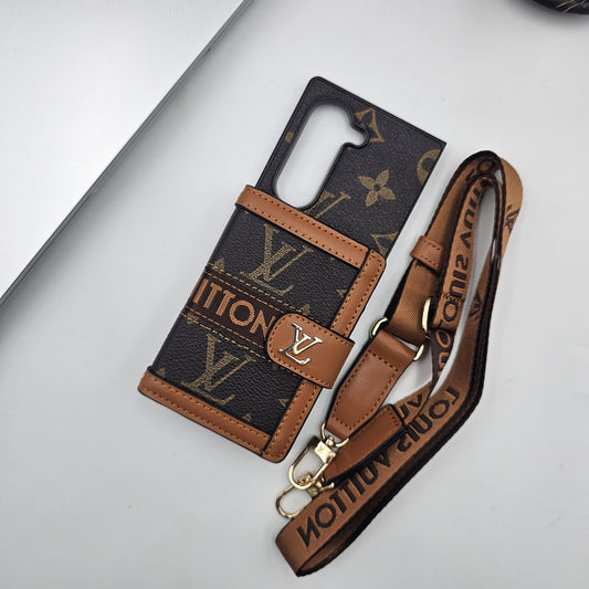 Luxury Leather Crossbody Case for Z Fold