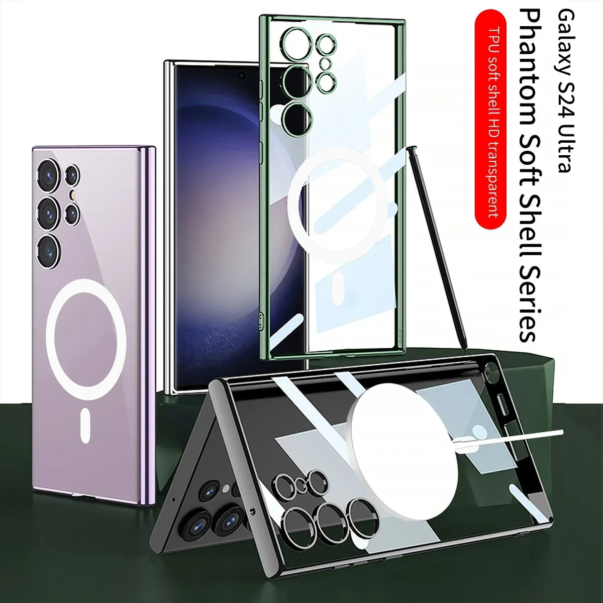 Samsung Galaxy S24 Transparent Magnetic Wireless Charging Case - Odin case