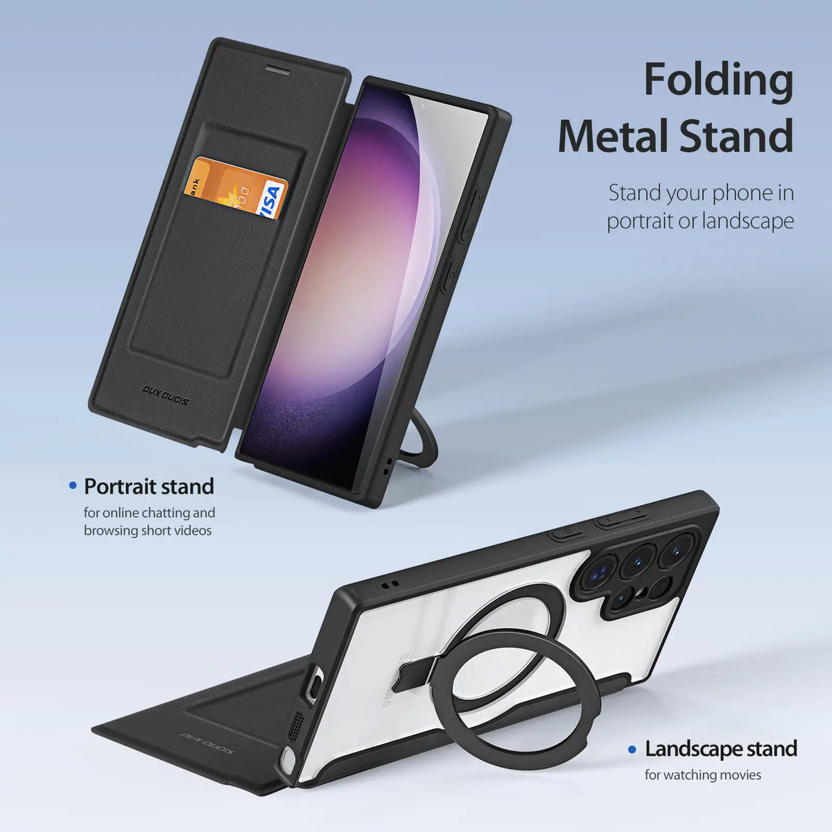 Slim Magnetic S24 Ultra Case with Kickstand & Card Slot - Odin case