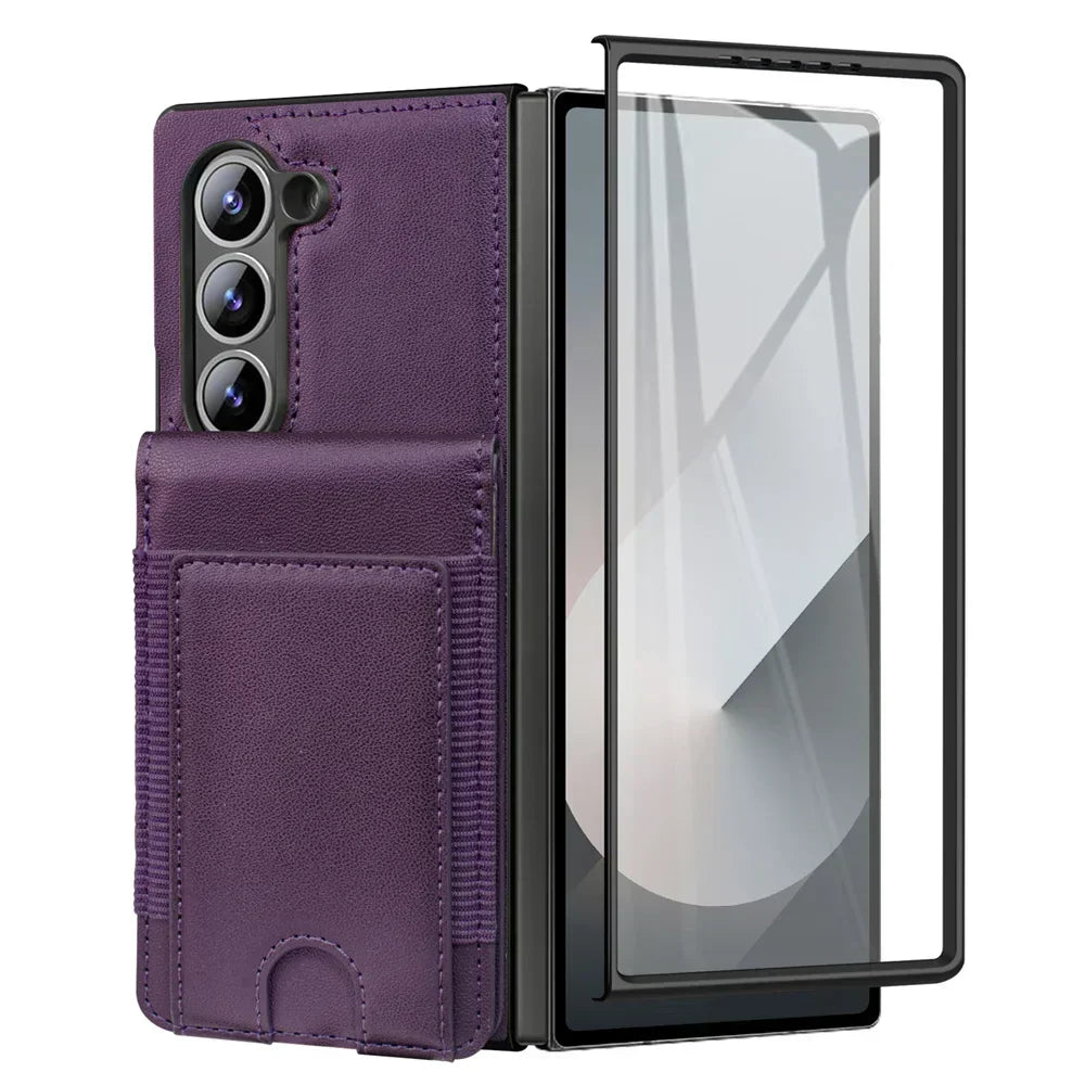 FoldLux Wallet – Leather Folio Case with Built-in Screen Protector for Z Fold Series