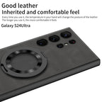 Leather Magnetic S24 Ultra Case with Bracket - Odin case