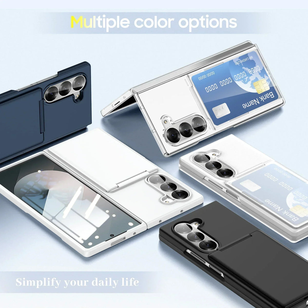 FlexView Clear – Transparent Card Holder Case with Stand for Z Fold