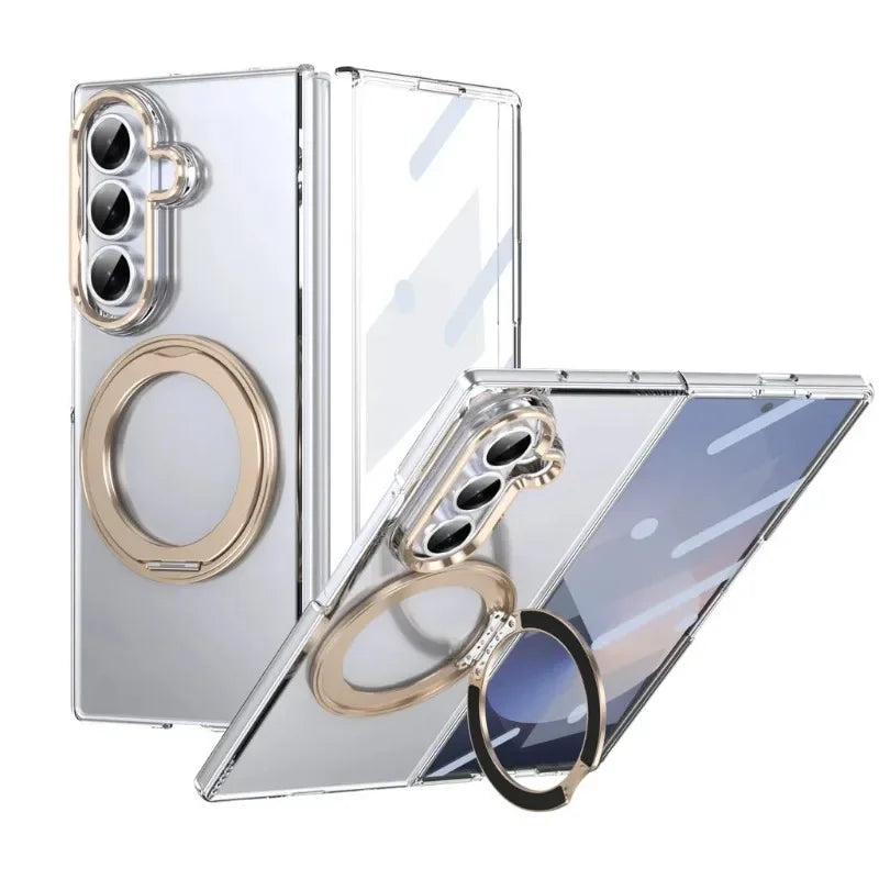 FlexShield Ring – Clear MagSafe Kickstand Case for Galaxy Z Fold Series