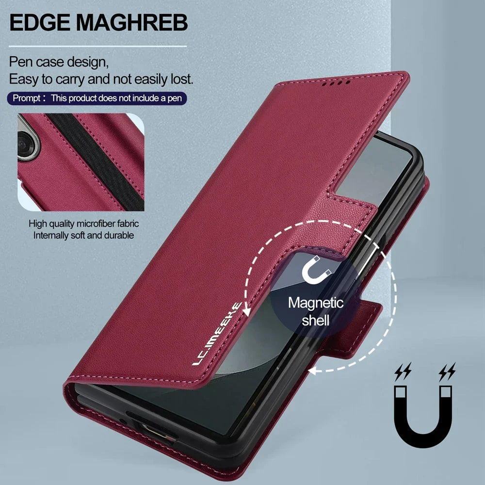 Leather Wallet Kickstand Case for Galaxy Z Fold Series
