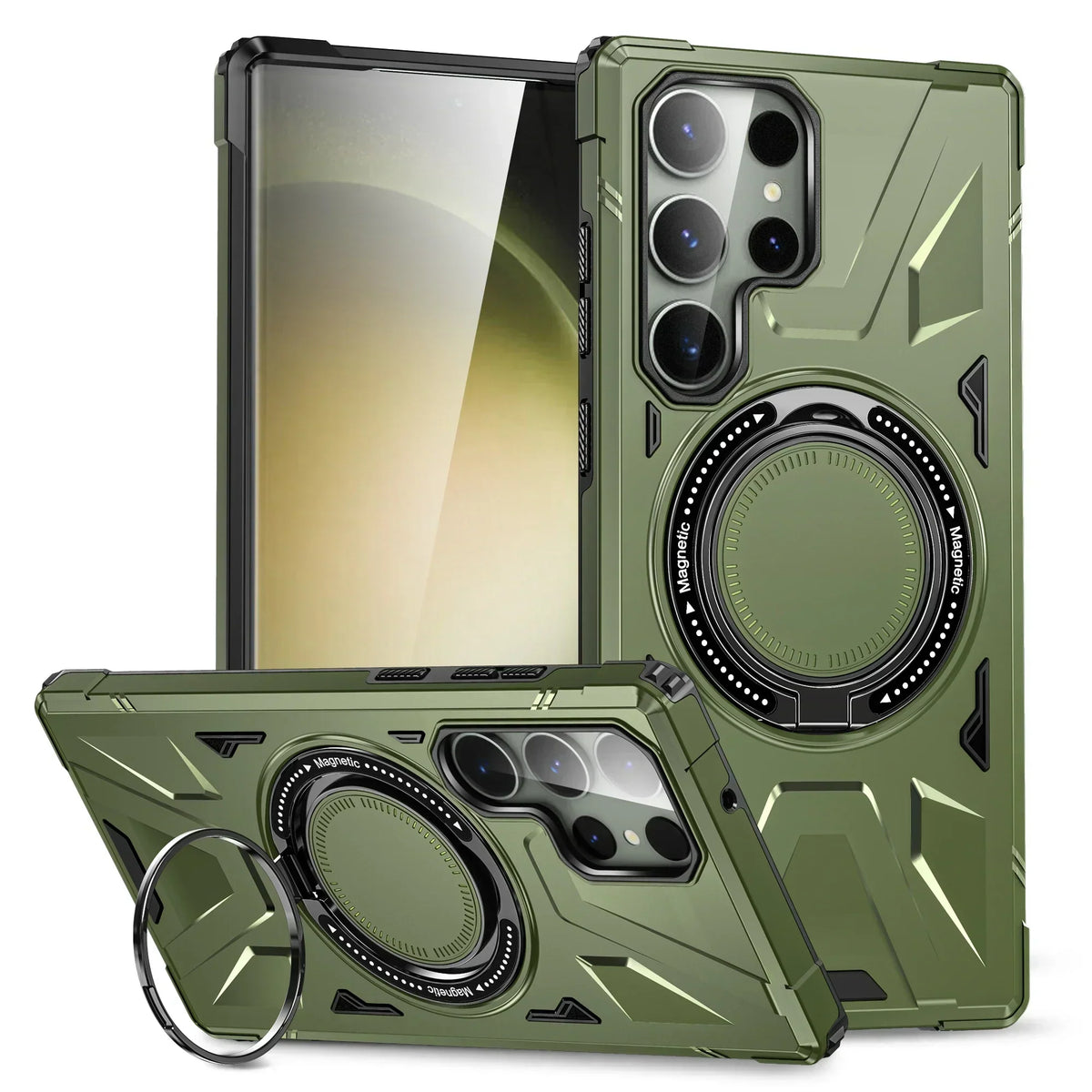 Shockproof Magnetic S24 Ultra Case With Ring Bracket - Odin case