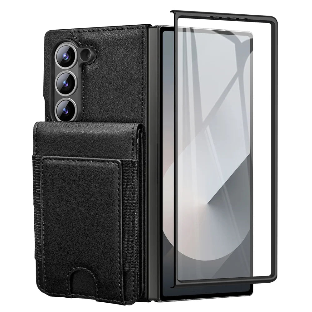FoldLux Wallet – Leather Folio Case with Built-in Screen Protector for Z Fold Series