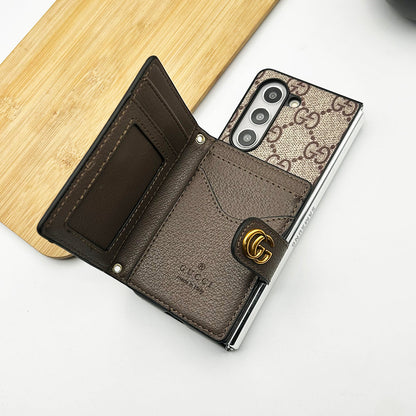 Beige Luxury Fold Wallet Case