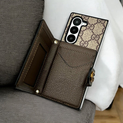 Beige Luxury Fold Wallet Case