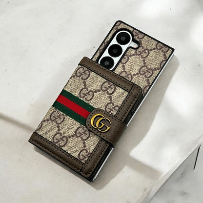 Beige Luxury Fold Wallet Case