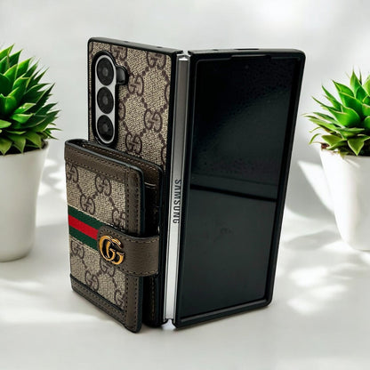 Beige Luxury Fold Wallet Case