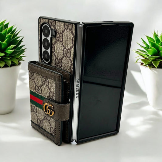 Beige Luxury Fold Wallet Case