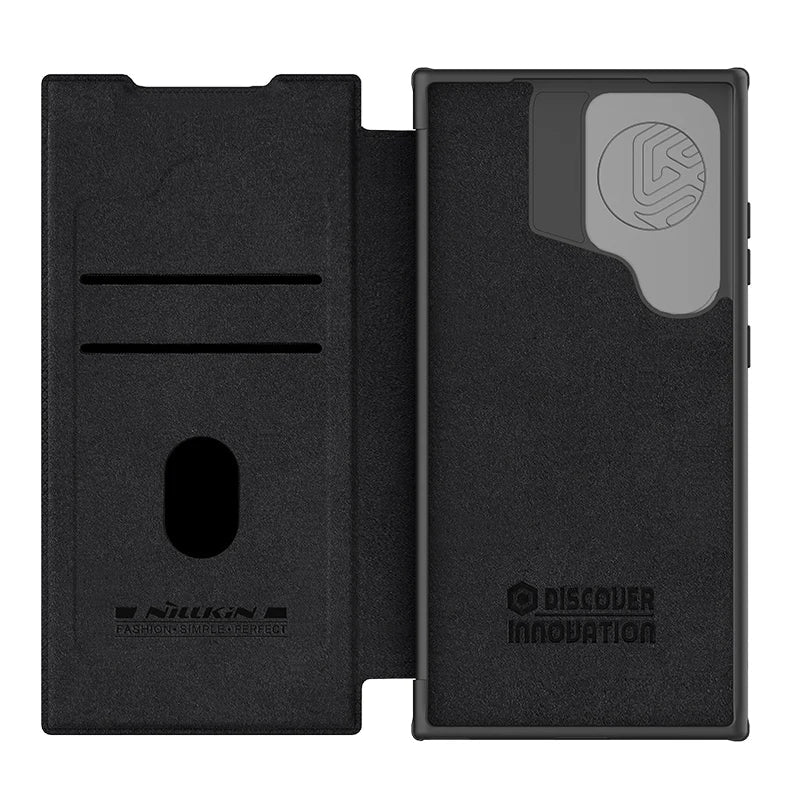 Leather S24 Ultra Case with Card Slot & Camera Protection - Odin case