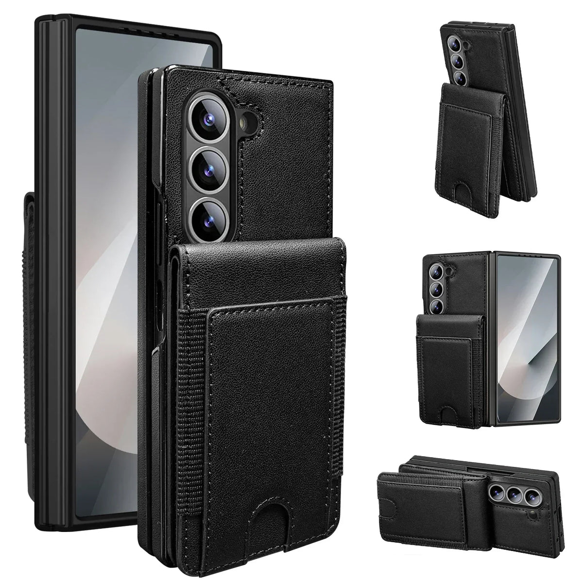 FoldLux Wallet – Leather Folio Case with Built-in Screen Protector for Z Fold Series