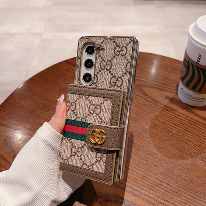 Beige Luxury Fold Wallet Case