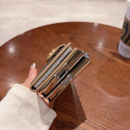 Beige Luxury Fold Wallet Case